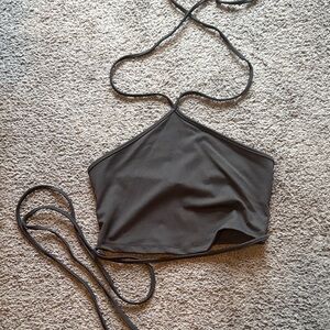 Black Halter Crop Top